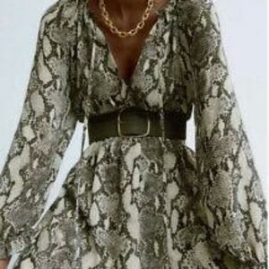Zara python print dress